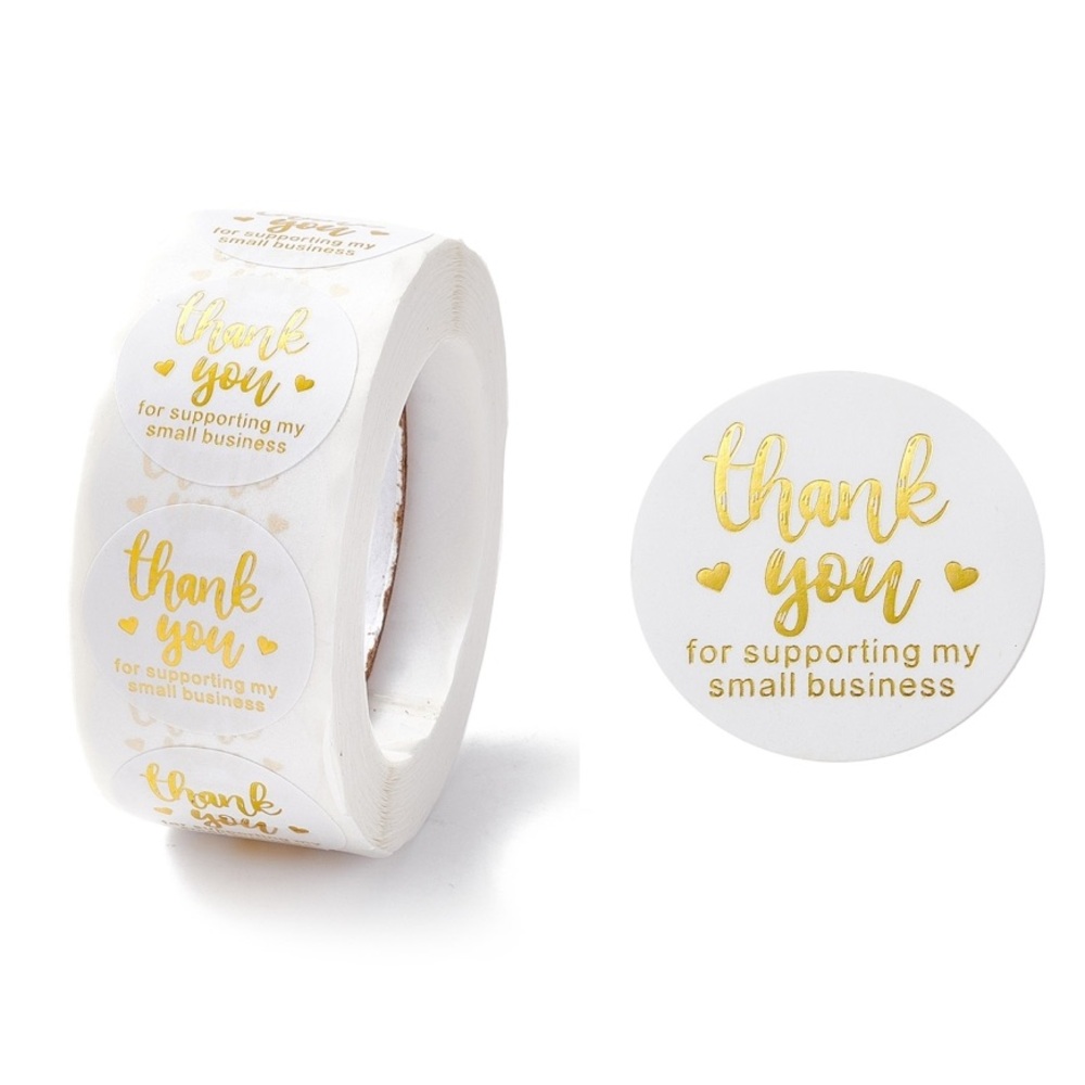 500 Thank You For Supporting My Small Businesses Stickers Roll #12
